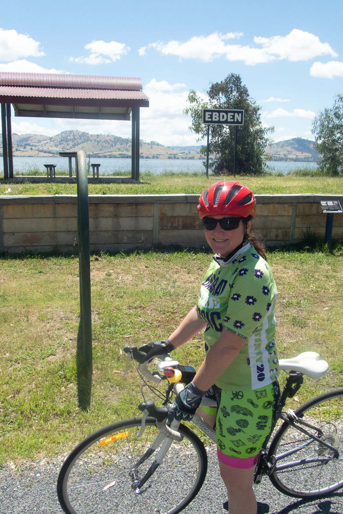 Danielle at Ebden Train Platform on the High Country Rail Trail
