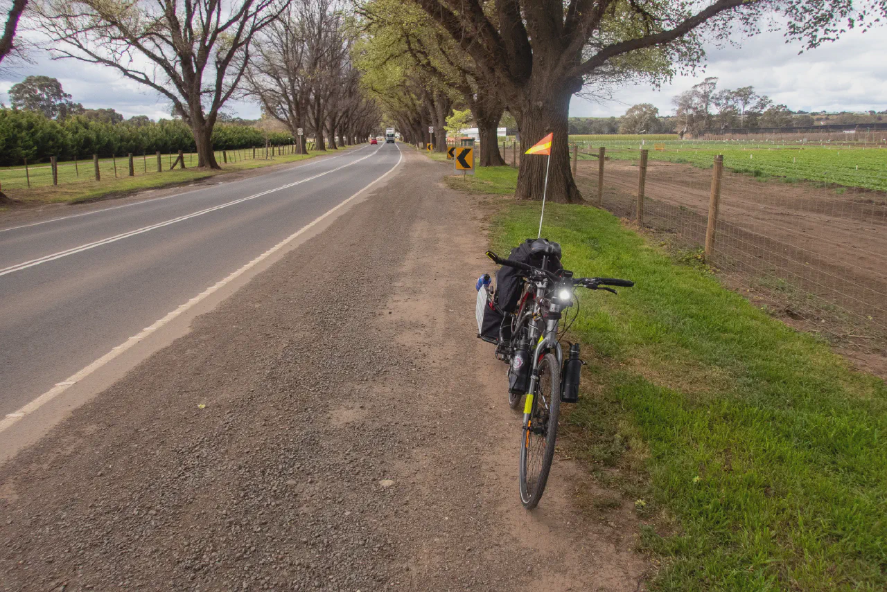Parked on the side of the road at Bacchus Marsh