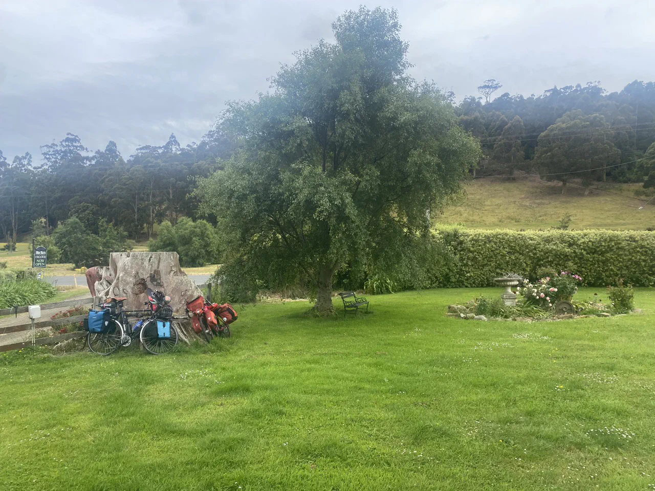The garden in front of the Blue Barn Café