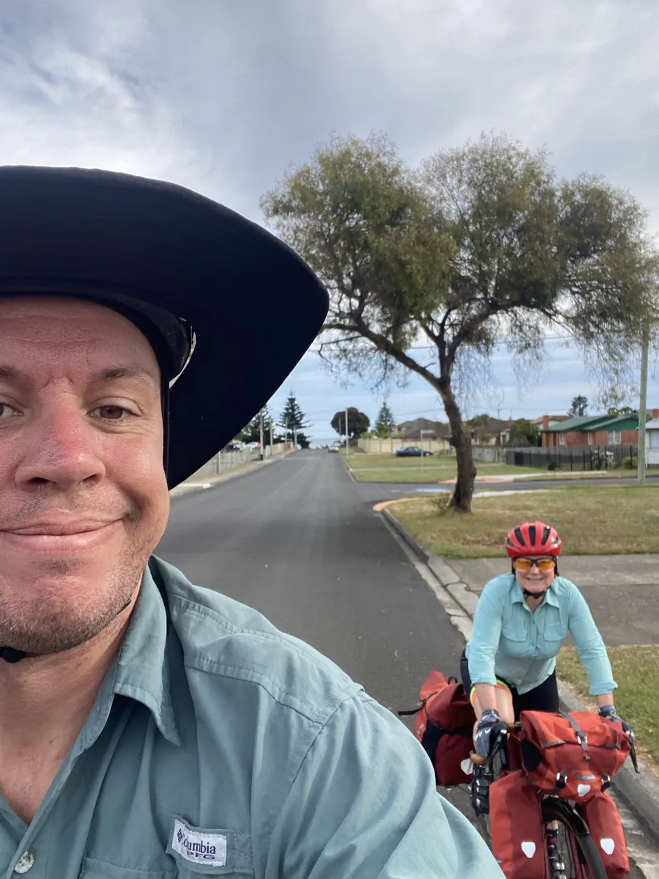 Danielle and I setting out from Devonport